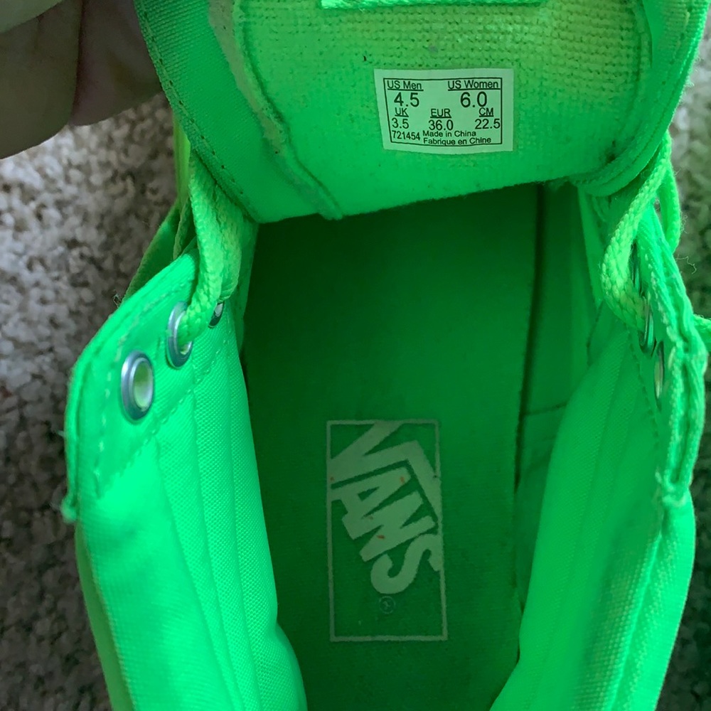 high top neon green vans